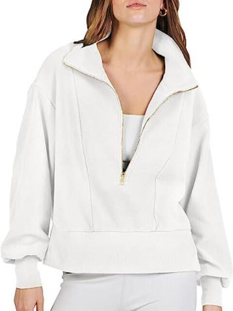 Half Zip Up Collared Sweatshirts BLUE ZONE PLANET