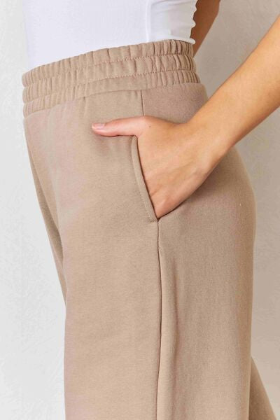 Blue Zone Planet | RISEN Wide Waistband Slit Wide Leg Pants BLUE ZONE PLANET