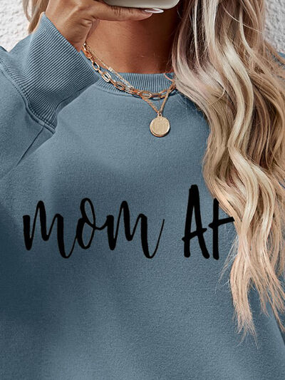 Letter Graphic Dropped Shoulder Sweatshirt BLUE ZONE PLANET