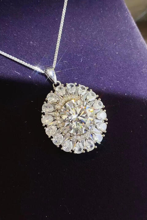 5 Carat Moissanite 925 Sterling Silver Necklace BLUE ZONE PLANET