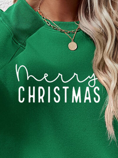 MERRY CHRISTMAS Dropped Shoulder Sweatshirt BLUE ZONE PLANET