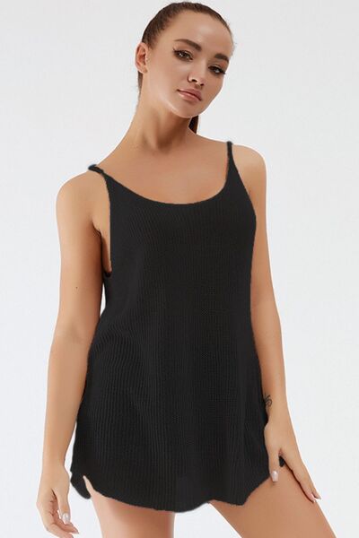 Blue Zone Planet | Scoop Neck Spaghetti Strap Knit Cami BLUE ZONE PLANET