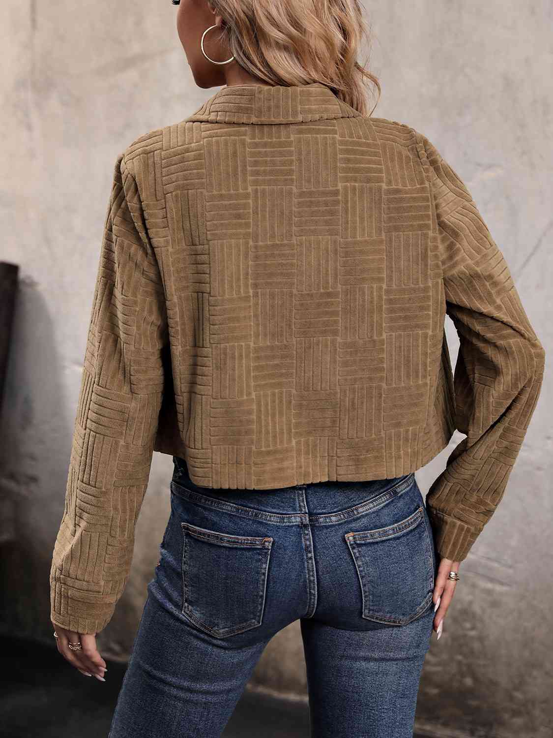 Collared Neck Button Front Jacket BLUE ZONE PLANET