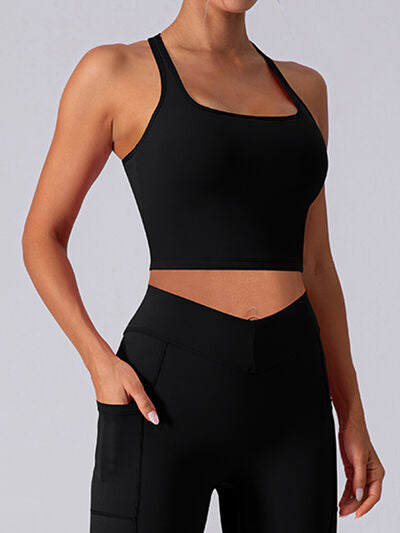 Square Neck Racerback Cropped Tank Trendsi