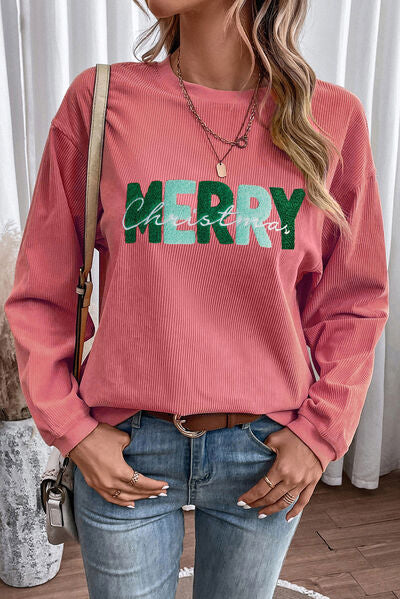 MERRY CHRISTMAS Round Neck Sweatshirt BLUE ZONE PLANET