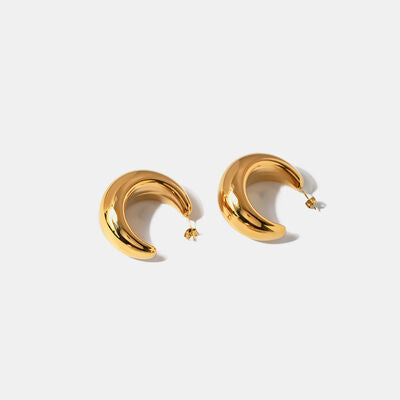 Blue Zone Planet |  18K Gold-Plated Moon Crescent Earrings BLUE ZONE PLANET