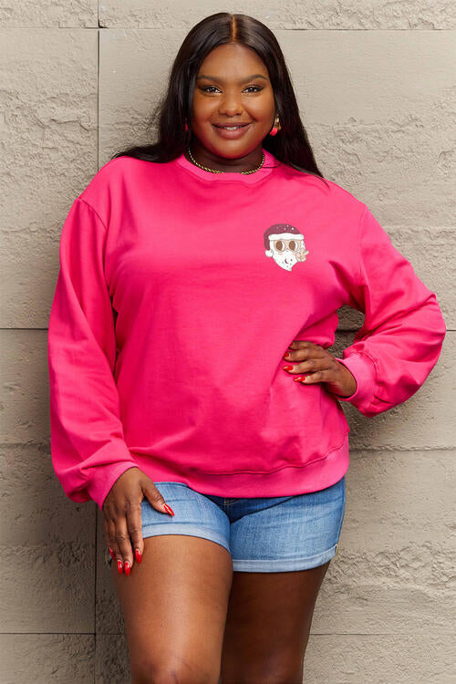 Simply Love Full Size Letter Graphic Long Sleeve Sweatshirt BLUE ZONE PLANET