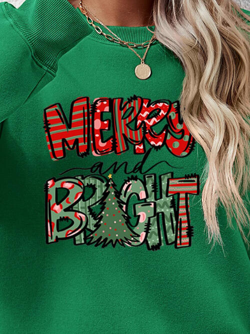 MERRY AND BRIGHT Long Sleeve Sweatshirt BLUE ZONE PLANET