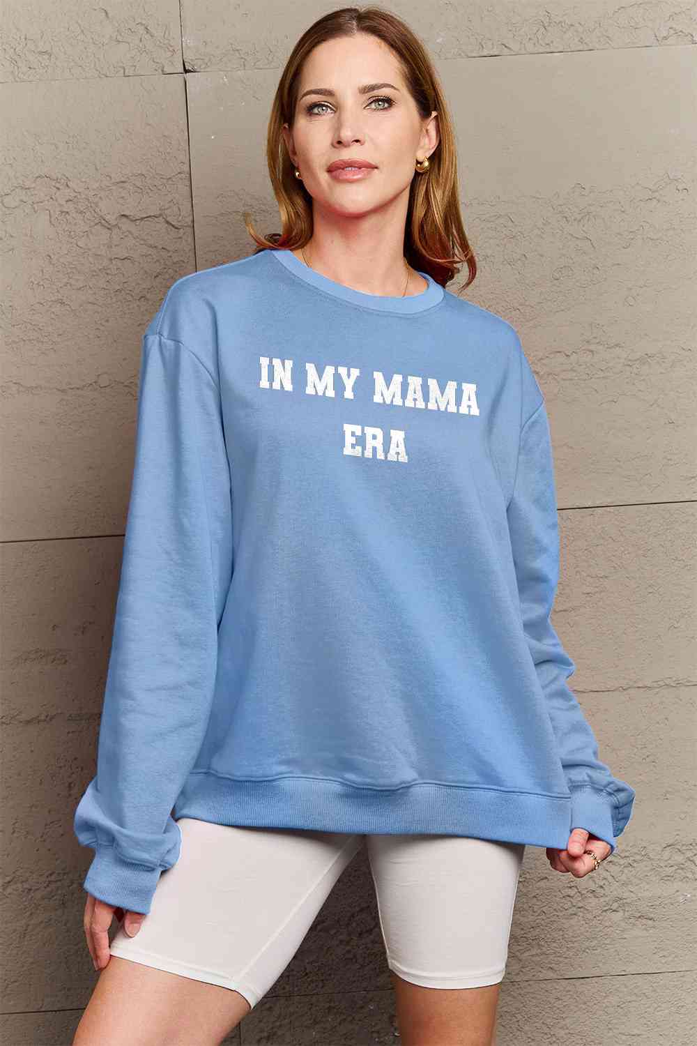 Blue Zone Planet | Simply Love Full Size IN MY MAMA EAR Graphic Sweatshirt BLUE ZONE PLANET