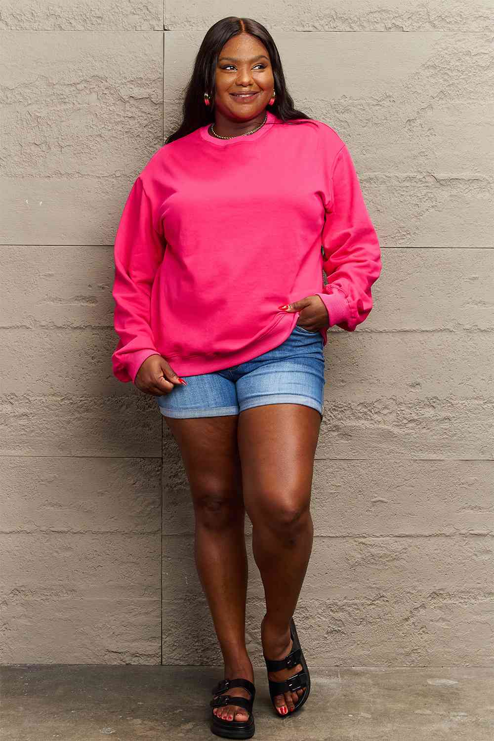 Blue Zone Planet | Simply Love Full Size COURAGEOUS Graphic Sweatshirt BLUE ZONE PLANET