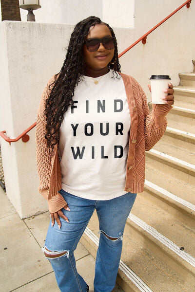 Blue Zone Planet | Simply Love Full Size FIND YOUR WILD Short Sleeve T-Shirt BLUE ZONE PLANET