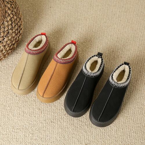 Faux Fur Center-Seam Slippers BLUE ZONE PLANET