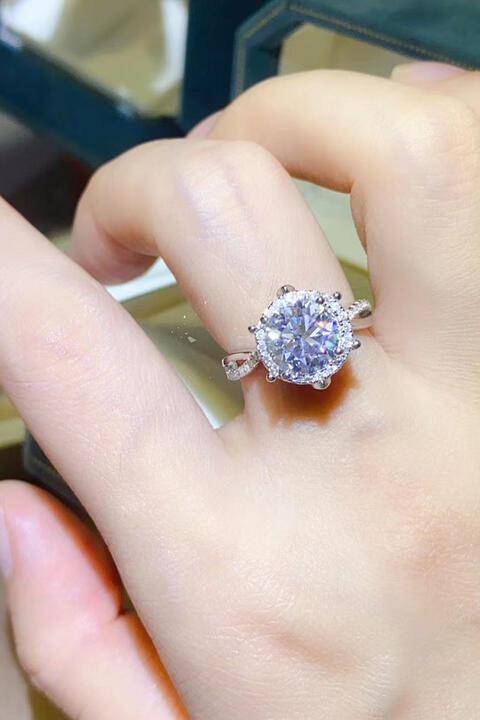 2 Carat Moissanite 925 Sterling Silver Ring BLUE ZONE PLANET