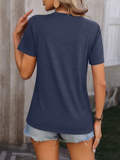 Blue Zone Planet | Heathered Round Neck Short Sleeve T-Shirt BLUE ZONE PLANET