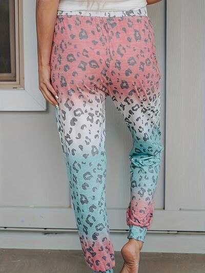 Blue Zone Planet | Drawstring Leopard Pants with Pockets BLUE ZONE PLANET