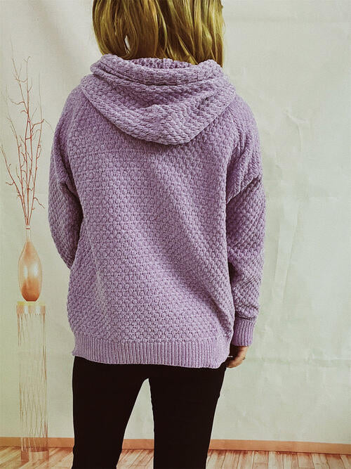 Blue Zone Planet | Drawstring Long Sleeve Hooded Sweater BLUE ZONE PLANET