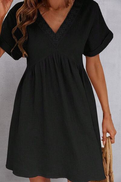 Blue Zone Planet | V-Neck Short Sleeve Dress BLUE ZONE PLANET