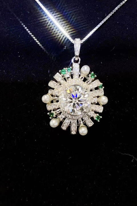 2 Carat Moissanite 925 Sterling Silver Necklace BLUE ZONE PLANET