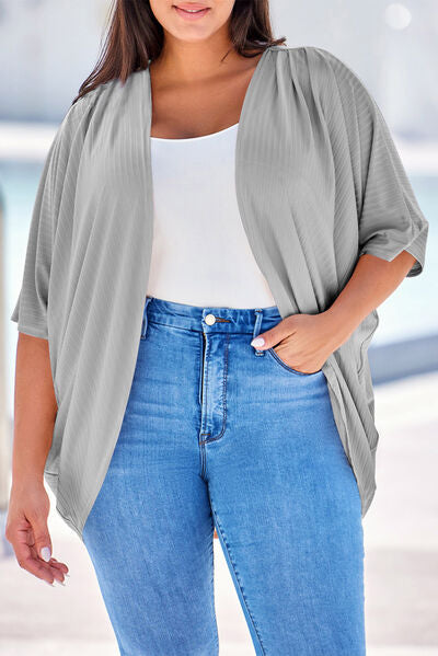 Blue Zone Planet | Plus Size Ribbed Cocoon Cover Up BLUE ZONE PLANET
