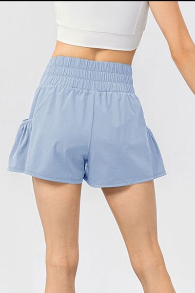 Blue Zone Planet | Elastic Waist Pocketed Active Shorts BLUE ZONE PLANET