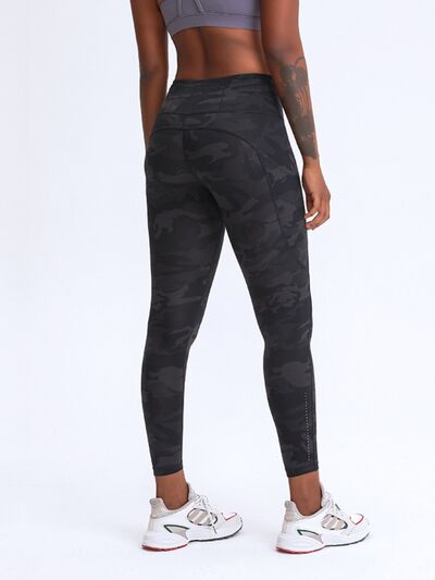Double Take Wide Waistband Leggings with Pockets BLUE ZONE PLANET