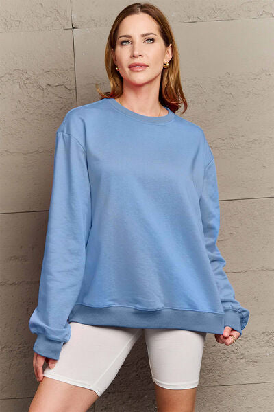 Blue Zone Planet | Simply Love Full Size ENJOY THE LITTLE THINGS Round Neck Sweatshirt BLUE ZONE PLANET