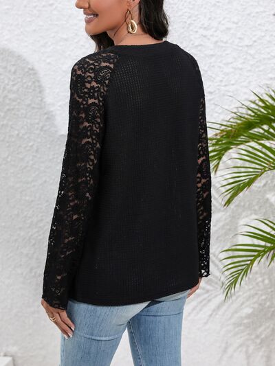 Blue Zone Planet | Half Button Raglan Sleeve Blouse BLUE ZONE PLANET