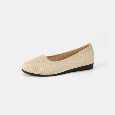 Blue Zone Planet | Round Toe Knit Ballet Flats BLUE ZONE PLANET
