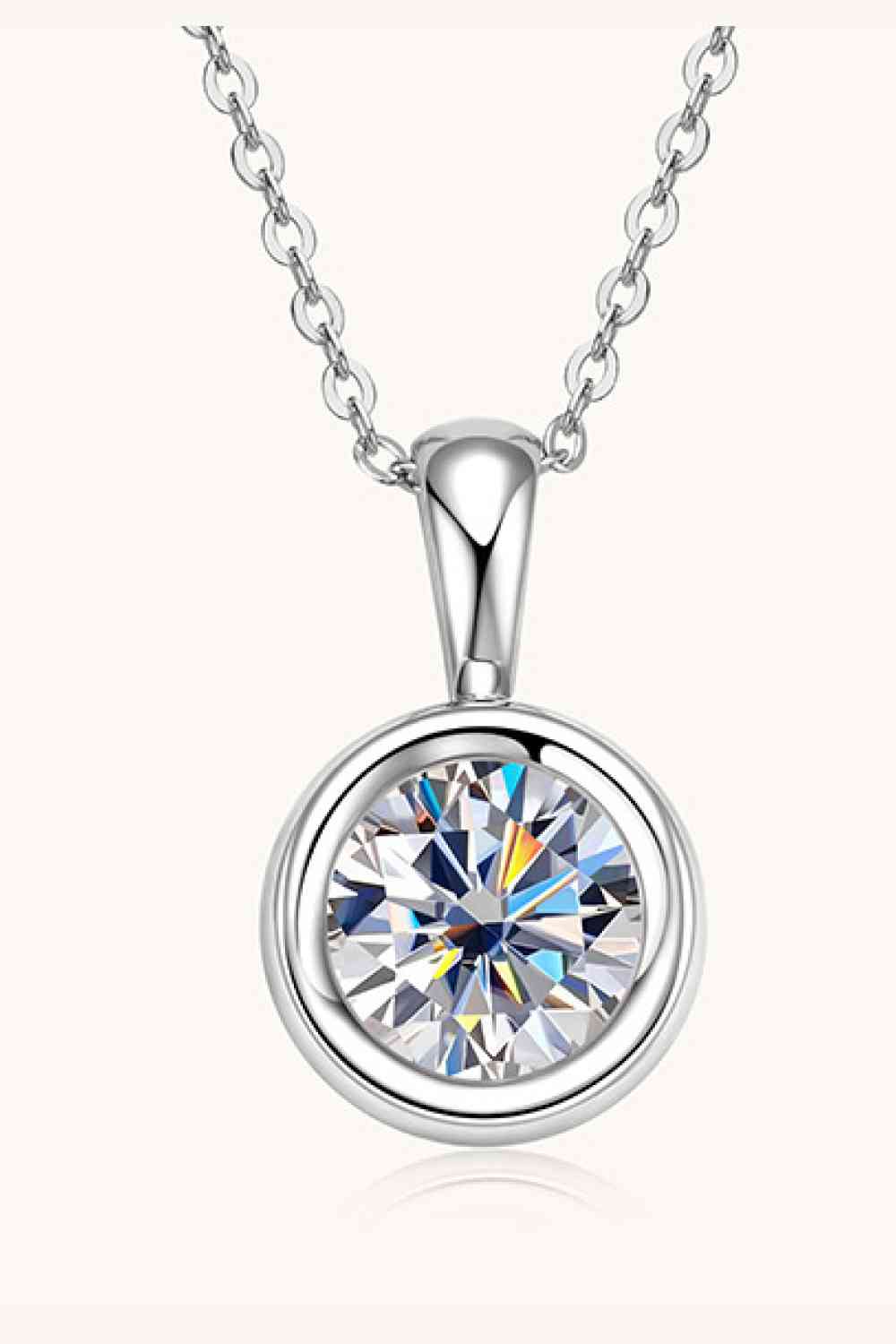 2 Carat Moissanite 925 Sterling Silver Necklace BLUE ZONE PLANET