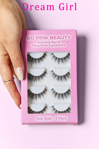 SO PINK BEAUTY Faux Mink Eyelashes 5 Pairs Trendsi
