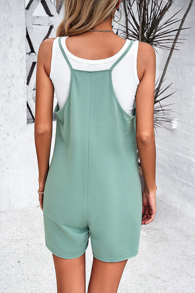 Spaghetti Strap Romper with Pockets Trendsi