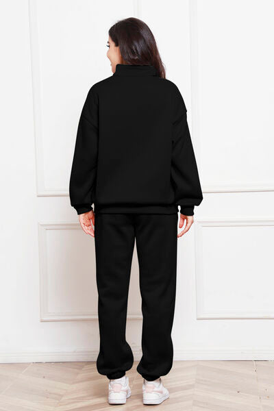 Blue Zone Planet | Half Zip Long Sleeve Sweatshirt and Pants Set BLUE ZONE PLANET