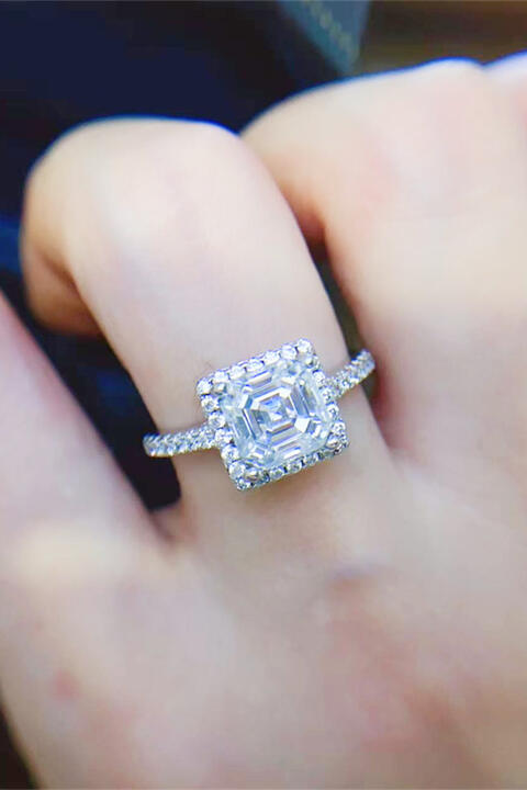 2 Carat Moissanite 925 Sterling Silver Ring BLUE ZONE PLANET