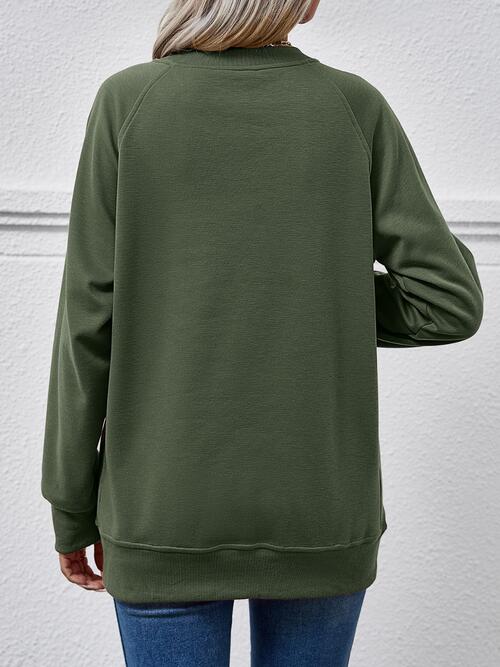 Round Neck Long Sleeve Sweatshirt BLUE ZONE PLANET