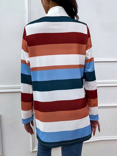 Blue Zone Planet | Color Block Open Front Cardigan BLUE ZONE PLANET