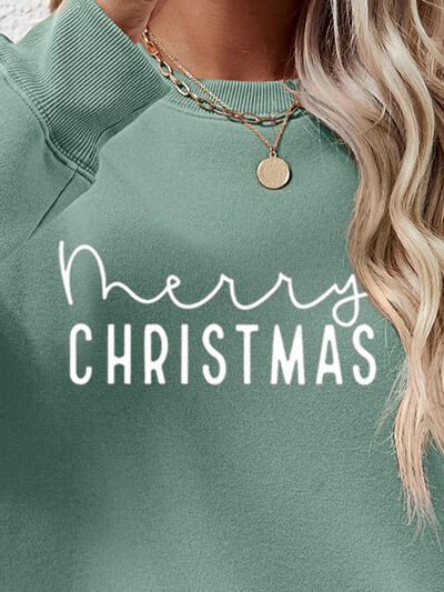 MERRY CHRISTMAS Dropped Shoulder Sweatshirt BLUE ZONE PLANET
