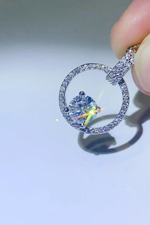 1 Carat Moissanite 925 Sterling Silver Necklace BLUE ZONE PLANET