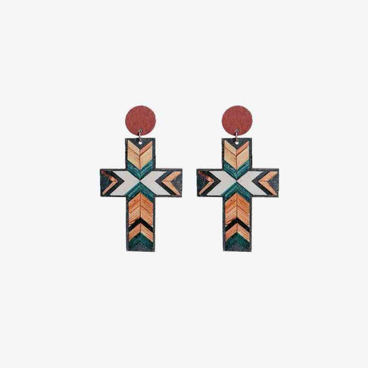 Cross Drop Earrings BLUE ZONE PLANET