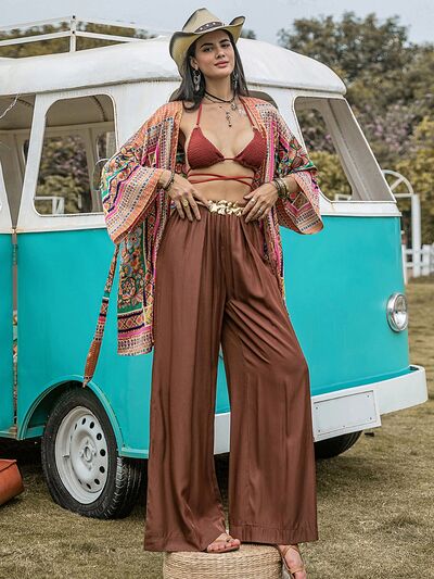 Blue Zone Planet | High Waist Wide Leg Pants BLUE ZONE PLANET