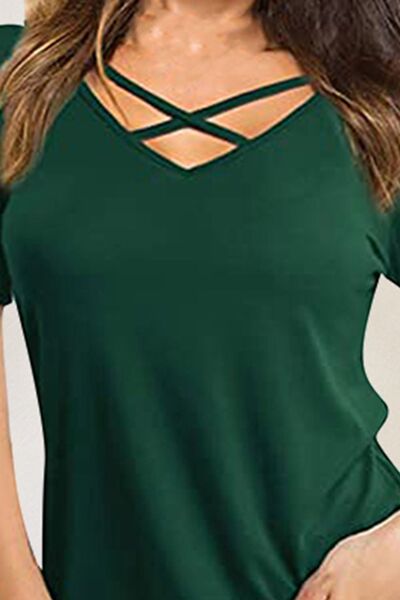 Blue Zone Planet | Crisscross Short Sleeve T-Shirt BLUE ZONE PLANET