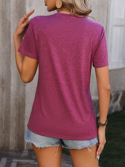Blue Zone Planet | Heathered Round Neck Short Sleeve T-Shirt BLUE ZONE PLANET
