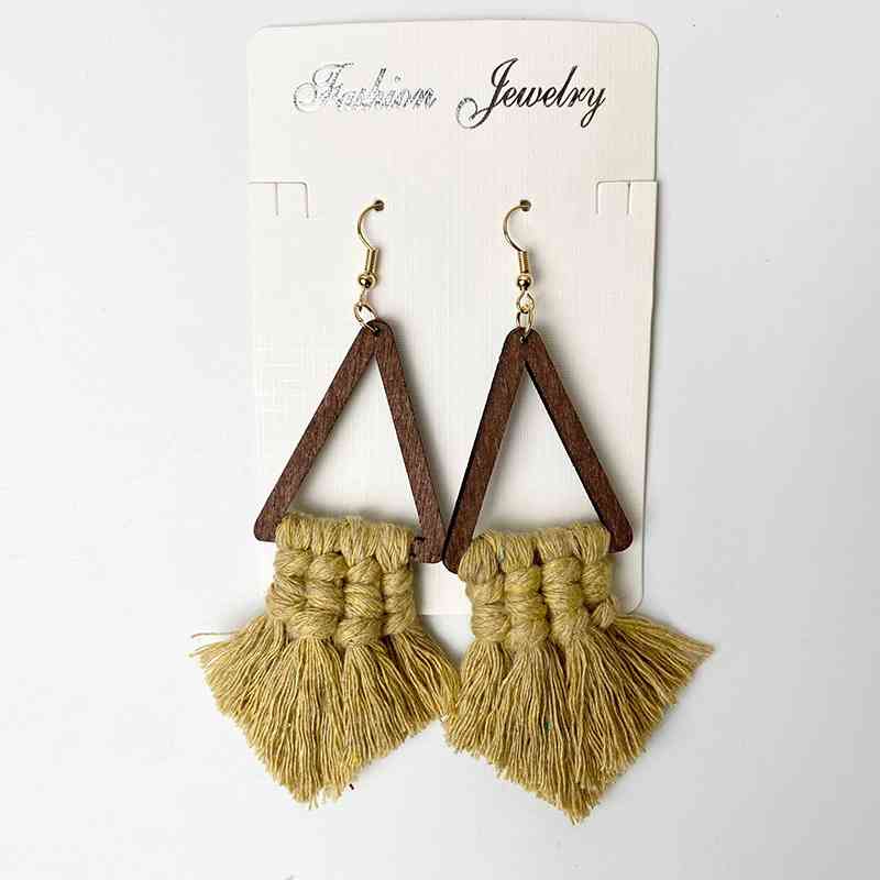 Tassel Detail Geometric Earrings BLUE ZONE PLANET