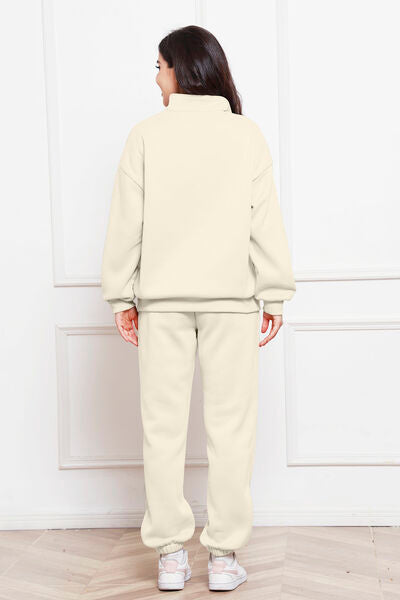 Blue Zone Planet | Half Zip Long Sleeve Sweatshirt and Pants Set BLUE ZONE PLANET