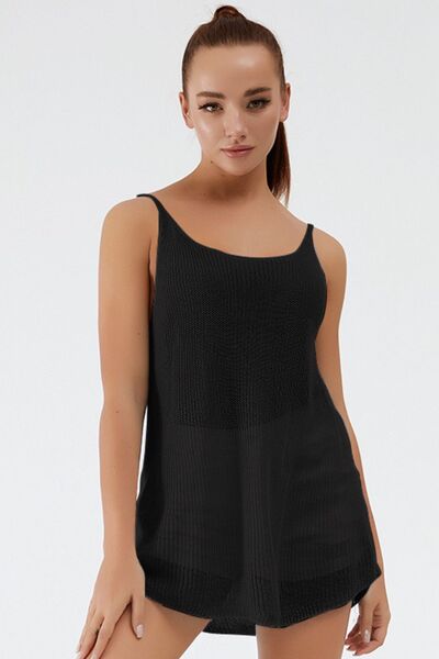 Blue Zone Planet | Scoop Neck Spaghetti Strap Knit Cami BLUE ZONE PLANET