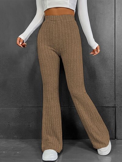 Blue Zone Planet | Ribbed High Waist Bootcut Pants BLUE ZONE PLANET