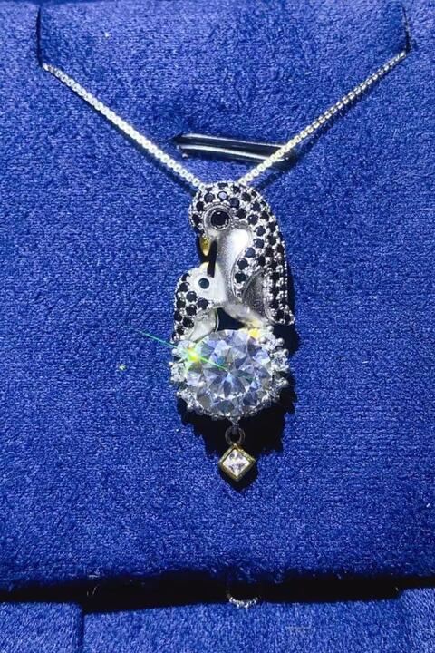 2 Carat Moissanite 925 Sterling Silver Necklace BLUE ZONE PLANET