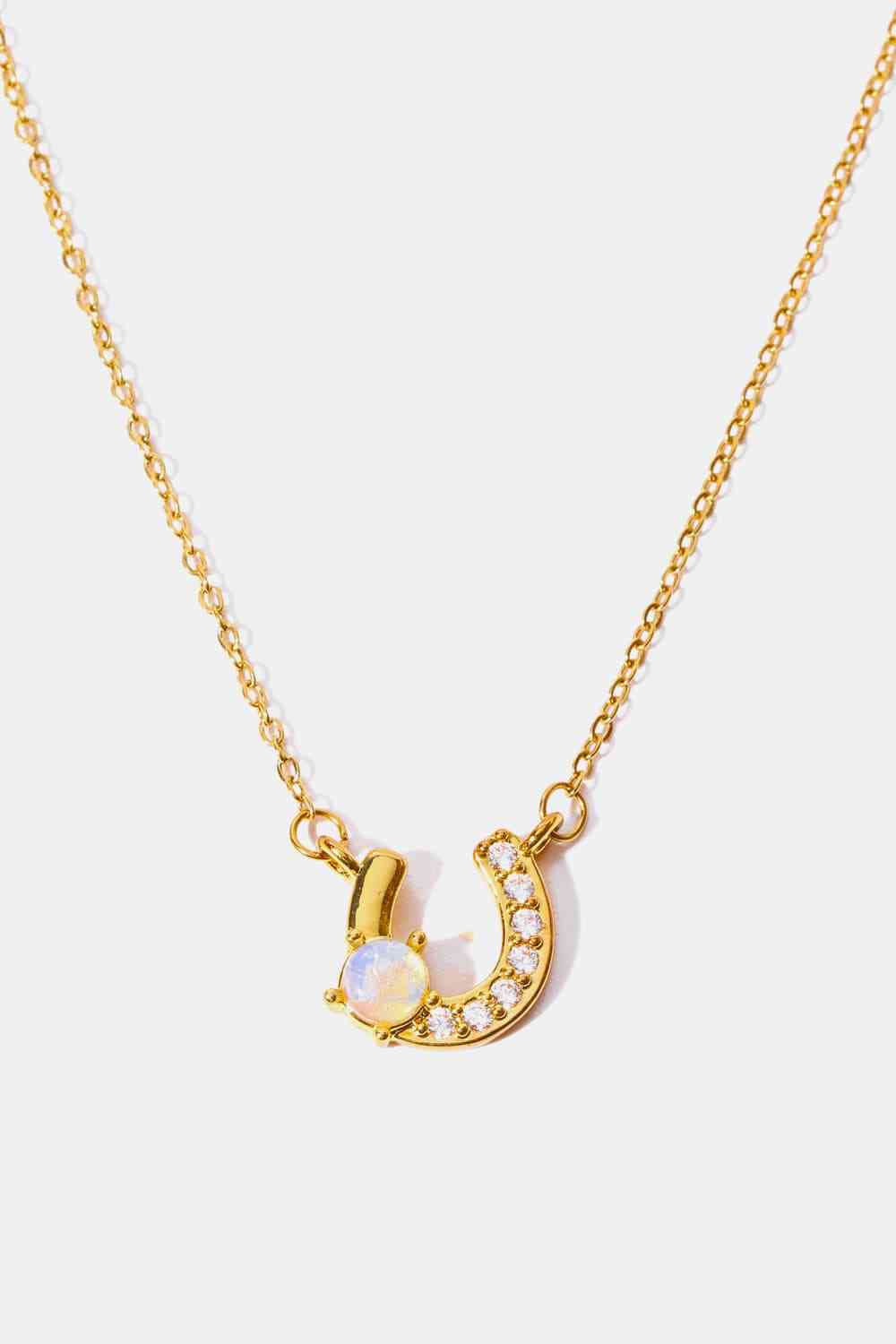Blue Zone Planet | Horseshoe Shape Copper 14K Gold Plated Pendant Necklace BLUE ZONE PLANET