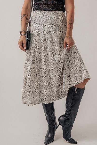 Blue Zone Planet | Speckle High Waist Midi Skirt BLUE ZONE PLANET