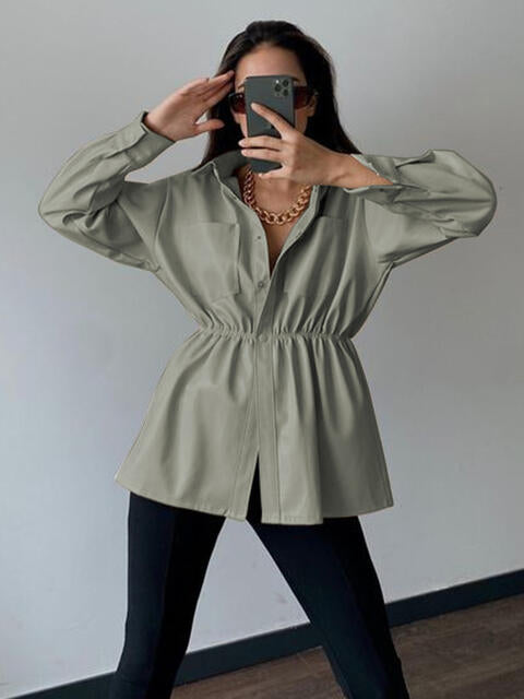 Snap Down Collared Jacket BLUE ZONE PLANET