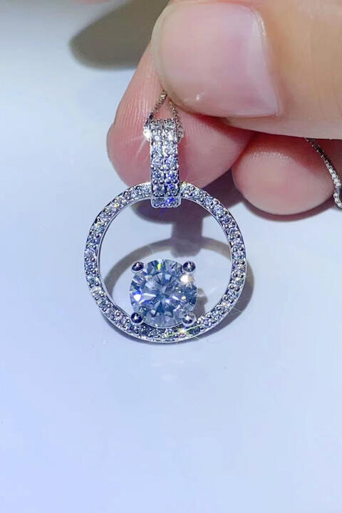 1 Carat Moissanite 925 Sterling Silver Necklace BLUE ZONE PLANET